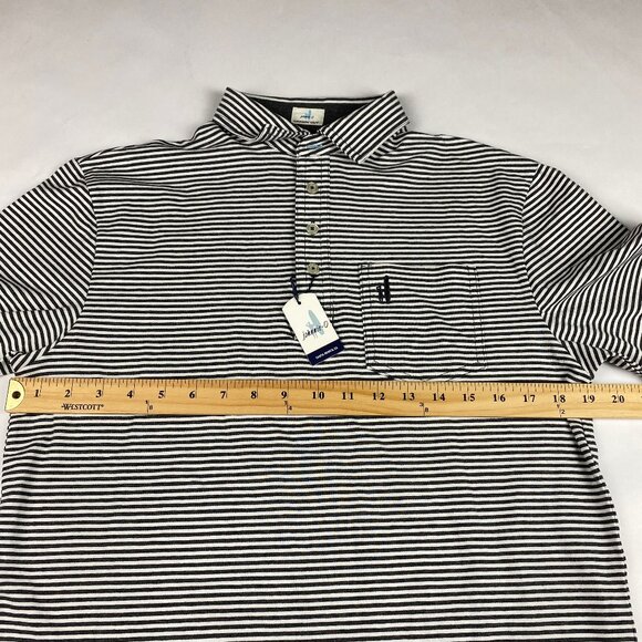 NWT Johnnie-O Hanging Out Polo Men's Size Small Gray White Striped - Picture 9 of 10